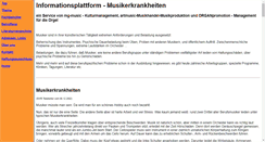 Desktop Screenshot of musikerkrankheiten.de